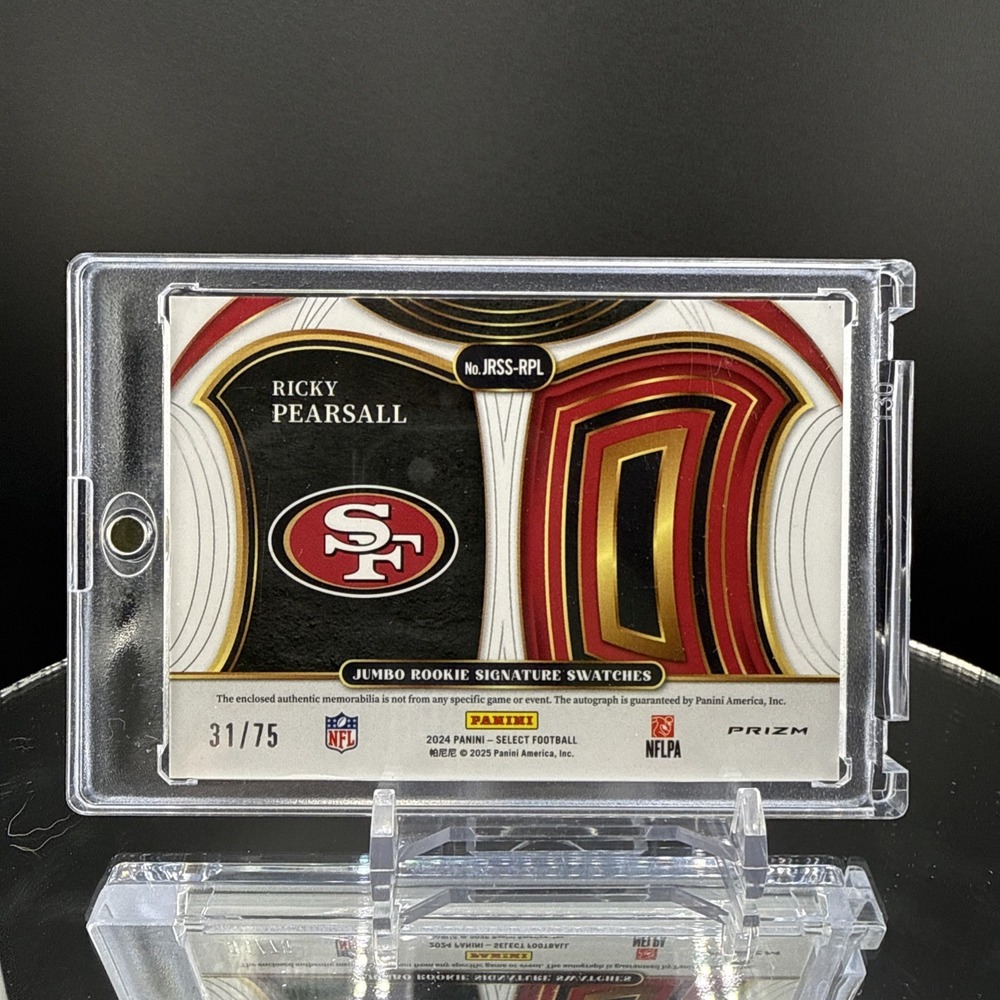 2024 Panini Select Ricky Pearsall Jumbo Rookie Signature Swatches RPA /75 - Picture 2 of 4
